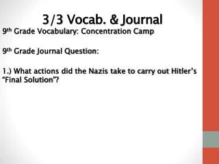 3/3 Vocab. &amp; Journal