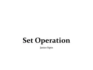 Set Operation