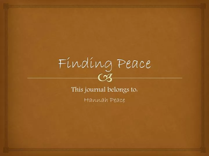 finding peace