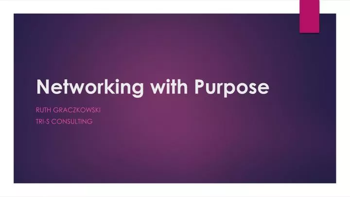 networking with purpose