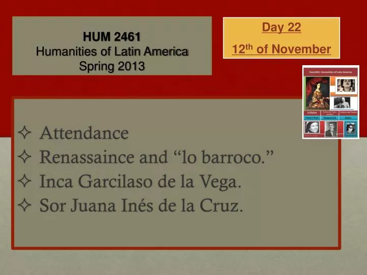 hum 2461 humanities of latin america spring 2013