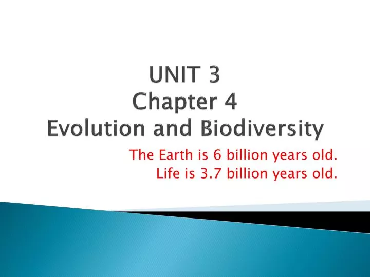 unit 3 chapter 4 evolution and biodiversity