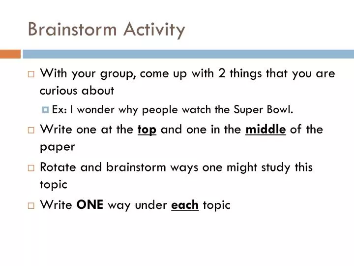 brainstorm activity