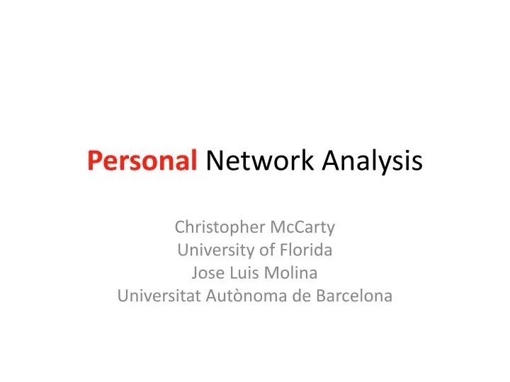 personal network analysis