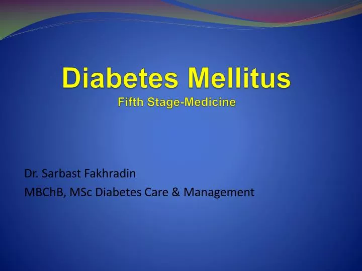 diabetes mellitus fifth stage medicine