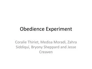 Obedience Experiment
