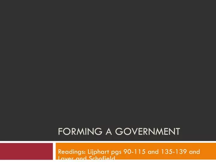 forming a government