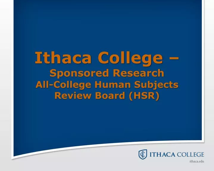 ithaca college sponsored research all college human subjects review board hsr