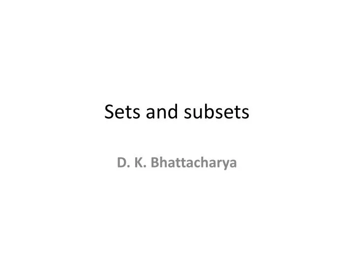 sets and subsets