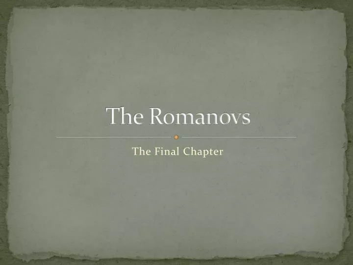 the romanovs