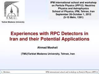Experiences with RPC Detectors in Iran and their Potential Applications