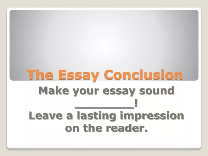 the essay conclusion