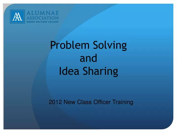 problem solving and idea sharing
