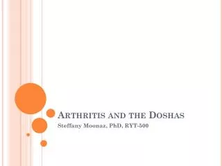 Arthritis and the Doshas