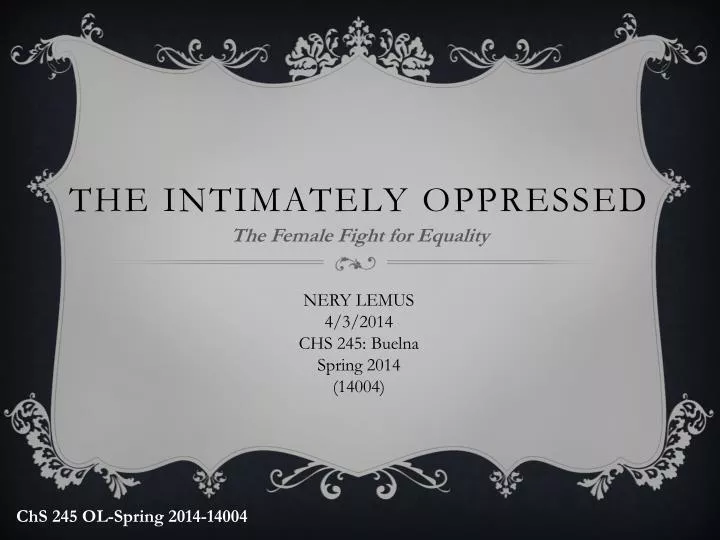 the intimately oppressed
