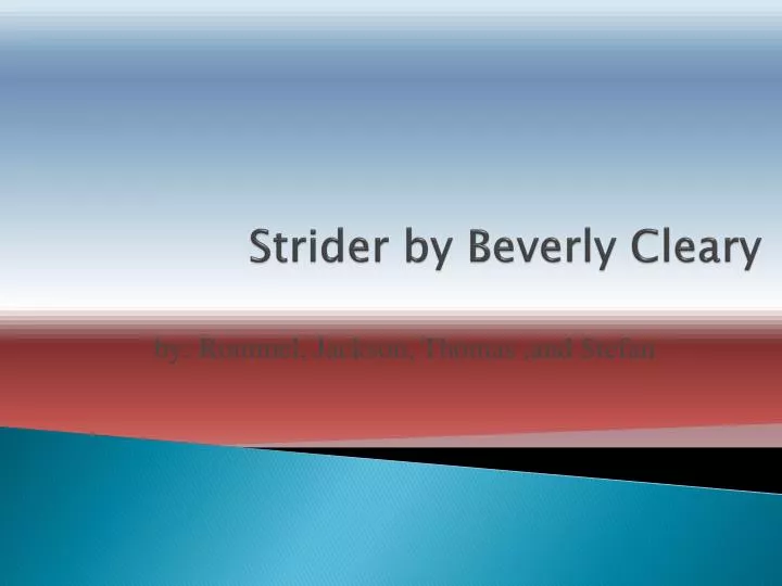strider by beverly cleary