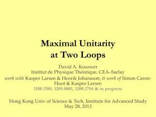 Maximal Unitarity at Two Loops