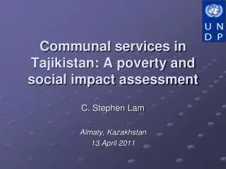 Communal services in Tajikistan: A poverty and social impact assessment