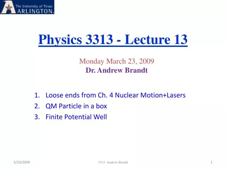 physics 3313 lecture 13