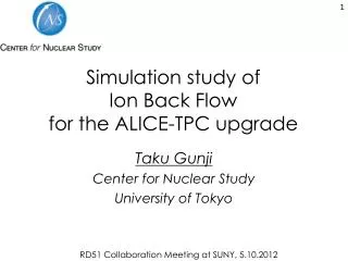 Simulation study of Ion Back Flow for the ALICE-TPC upgrade