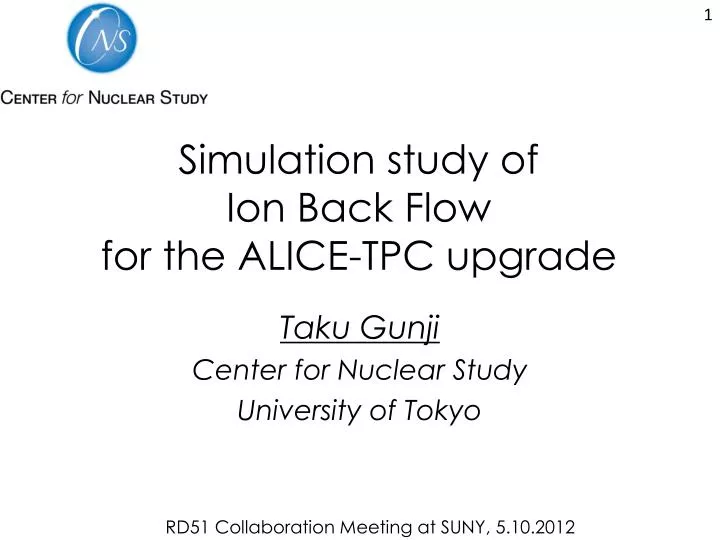 simulation study of ion back flow for the alice tpc upgrade