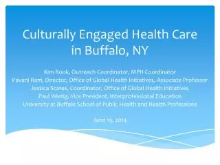 Culturally Engaged Health Care in Buffalo, NY