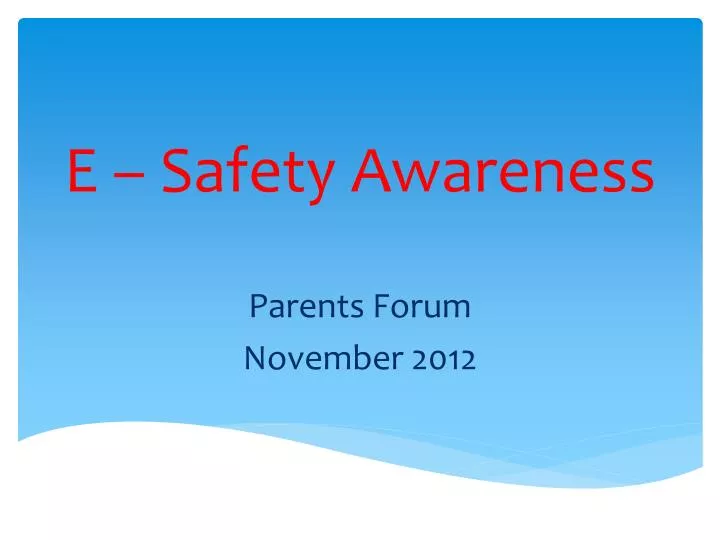 e safety awareness