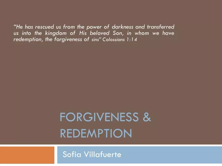 forgiveness redemption
