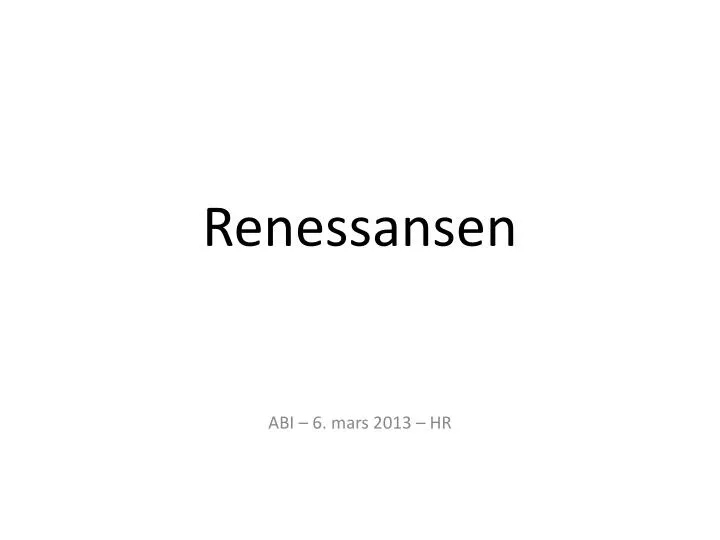 renessansen