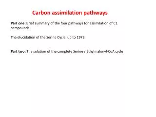 Carbon assimilation pathways