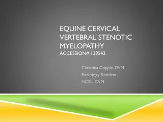 Equine cervical vertebral stenotic myelopathy Accession# 139543