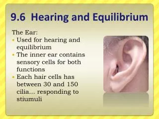 9.6 Hearing and Equilibrium