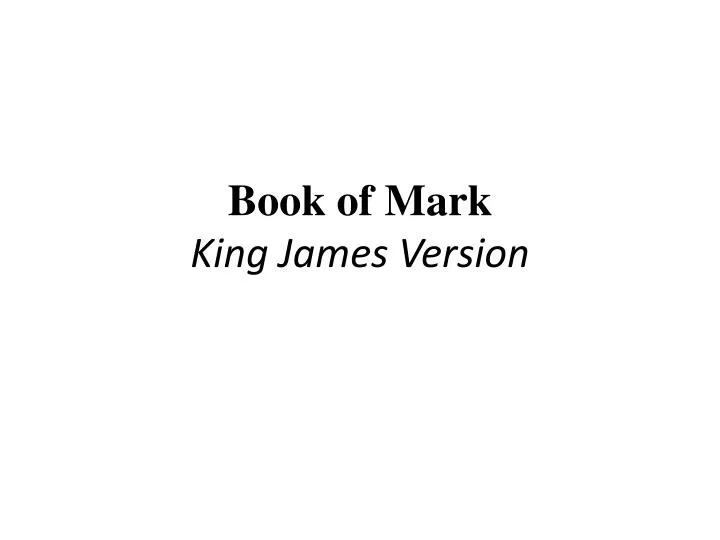 book of mark king james version