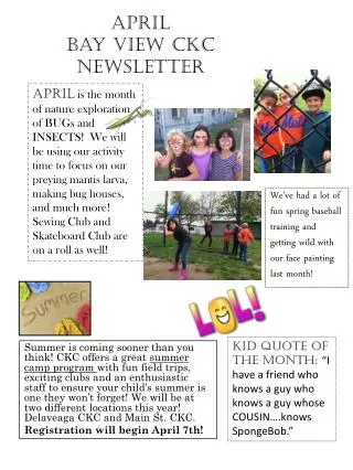 April Bay View CKC Newsletter