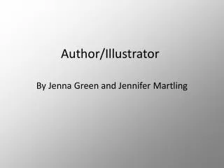 Author/Illustrator