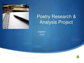 Poetry Research &amp; Analysis Project