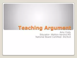 Teaching Argument