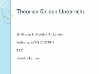 theorien f r den unterricht