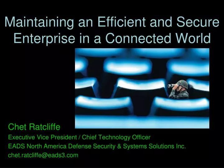 computer network defense maintaining an efficient and secure enterprise in a connected world