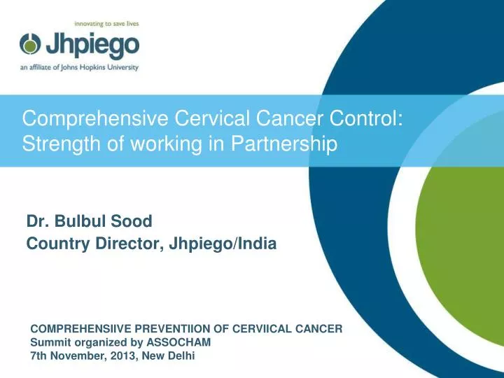 comprehensive cervical cancer control strength of working in partnership