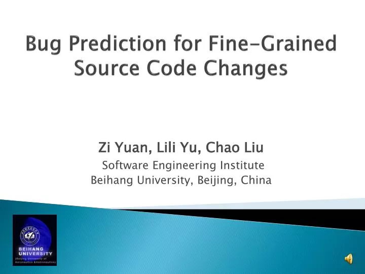 bug prediction for fine grained source code changes