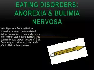 EATING DISORDERS: ANOREXIA &amp; BULIMIA NERVOSA