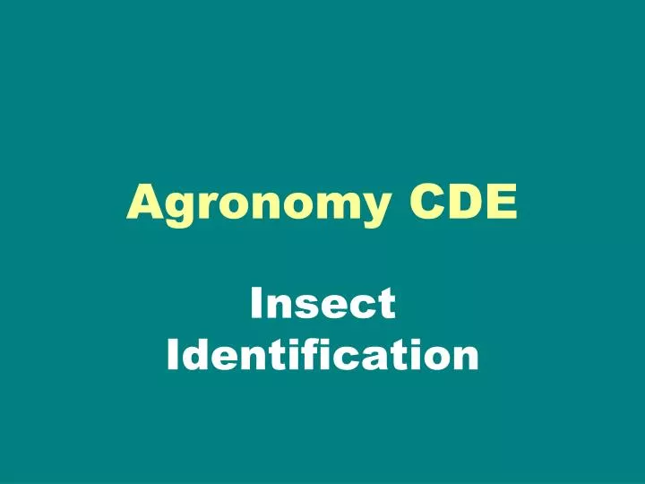 agronomy cde