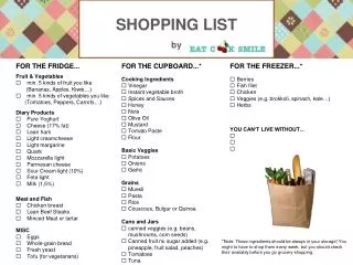 SHOPPING LIST by