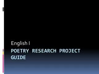 Poetry Research Project Guide