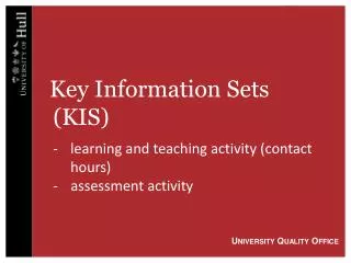 Key Information Sets (KIS)