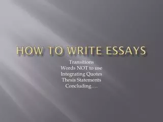 How to write Essays