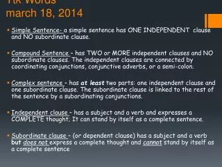 ttk words march 18 2014