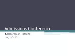 Admissions Conference