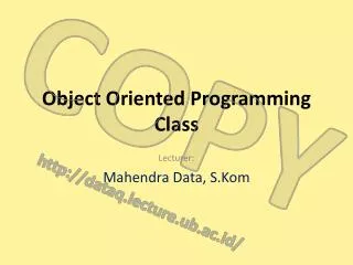 Object Oriented Programming Class